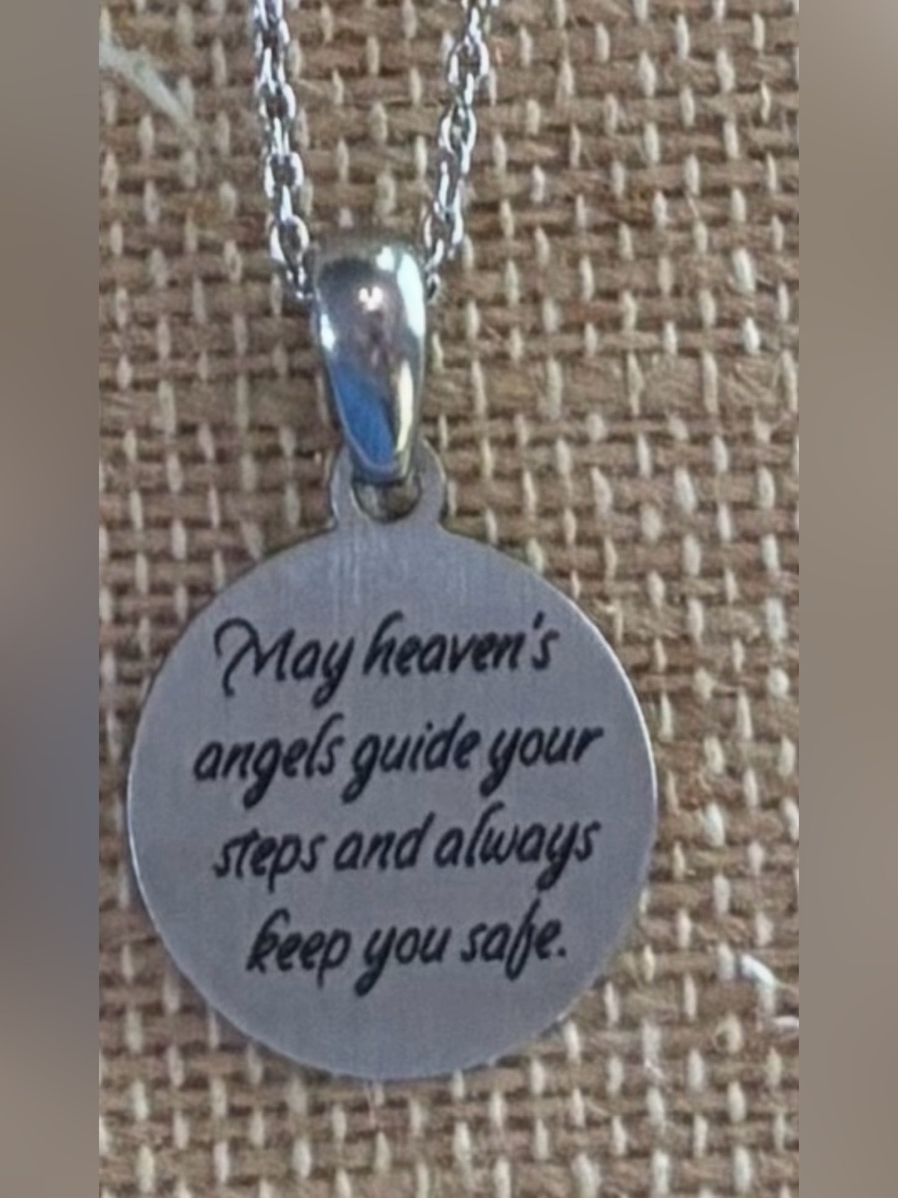 Inspirational Message Medal Pendant On Chain 20”